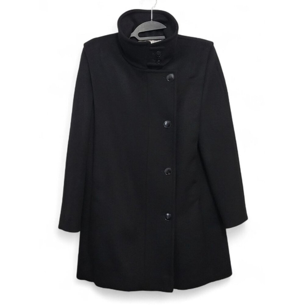 Classic Black Wool Coat for Women - Picture 11 of 12